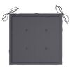 vidaXL Cadeiras de jardim c/ almofad&otilde;es antracite 2 pcs teca maci&ccedil;a