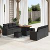 vidaXL Conjunto de Sof&aacute; de Jardim 9 pcs Preto vime PE