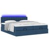 vidaXL Estrutura de cama otomana com colchões 180x200cm tecido azul