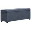vidaXL Banco c/ espa&ccedil;o arruma&ccedil;&atilde;o 116 cm camur&ccedil;a artificial cinzento