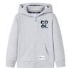 Sweatshirt para crian&ccedil;a com capuz e fecho cinzento 92