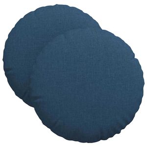 vidaXL Almofadas de Assento 2 pcs Azul &Oslash;40 x 13 cm tecido