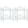 vidaXL Mesas cabeceira 2 pcs a&ccedil;o e vidro temperado 45x30,5x60cm branco