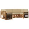 vidaXL Conjunto de Sof&aacute; Sectional com almofada 5 pcs Natural