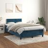 vidaXL Cama boxspring com colch&atilde;o 120x190 cm veludo azul-escuro
