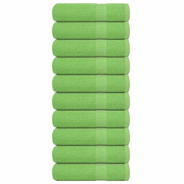 vidaXL Toalhas m&atilde;os FROGN 10pcs 50x100cm 360 g/m&sup2; verde ma&ccedil;a