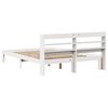 vidaXL Estrutura cama c/ cabeceira 135x190 cm pinho maci&ccedil;o branco