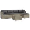 vidaXL 6 pcs conjunto lounge de jardim c/ almofad&otilde;es vime PE cinzento