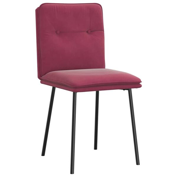 vidaXL Cadeiras de jantar 2 pcs veludo vermelho tinto