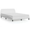 vidaXL Estrutura de cama Dover couro artificial 137x190 cm branco