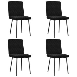 vidaXL Cadeiras de jantar 4 pcs veludo preto