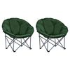 vidaXL Cadeiras lua dobr&aacute;veis 2 pcs verde