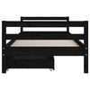 vidaXL Estrutura cama infantil c/ gavetas 90x190 cm pinho maci&ccedil;o preto