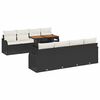 vidaXL Conjunto de Sof&aacute; de Jardim 7 unid. Preto e creme