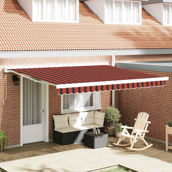 vidaXL Toldo Retr&aacute;til laranja e castanho 350 x 250 cm Poli&eacute;ster e A&ccedil;o