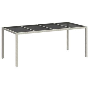vidaXL Mesa de Jardim Branco 190 x 90 x 75 cm vime PE