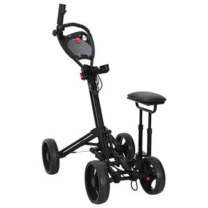vidaXL Carrinho de Golfe com Assento Preto Alum&iacute;nio Dobr&aacute;vel