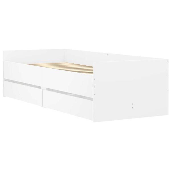 vidaXL Estrutura de cama com gavetas 90x190 cm branco