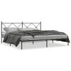 vidaXL Estrutura de cama com cabeceira 193x203 cm metal preto
