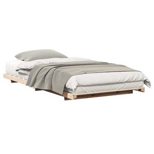 vidaXL Estrutura de cama de ch&atilde;o Castanho 75 x 190 cm