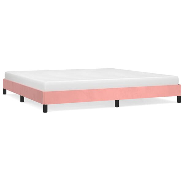 vidaXL Estrutura de cama 200x200 cm veludo rosa