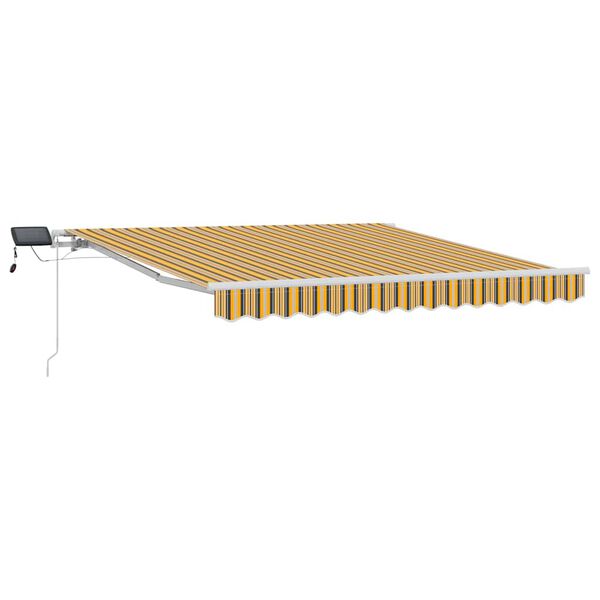 vidaXL Toldo Retr&aacute;til Manual Multicolor 300 x 250 cm Tecido e A&ccedil;o