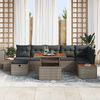 vidaXL Conjunto de Sof&aacute; de Jardim 8 pcs Cinzeto Rattan Sint&eacute;tico