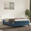 vidaXL Cama boxspring com colch&atilde;o 120x190 cm veludo azul-escuro