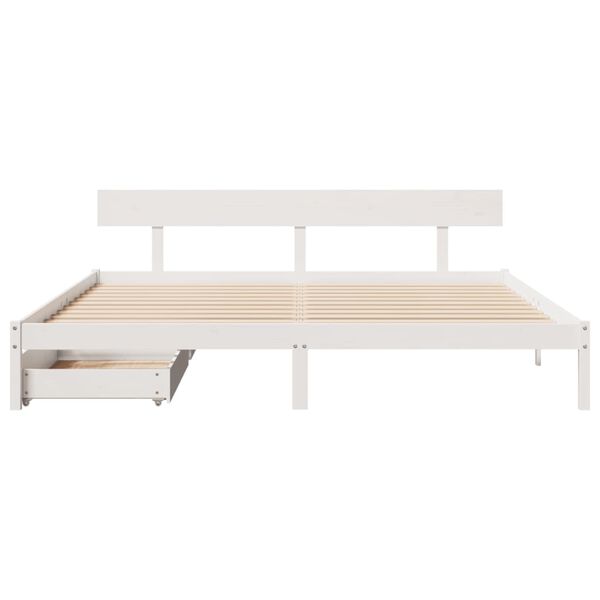 vidaXL Cama sem colchão 200x200 cm madeira de pinho maciça branco