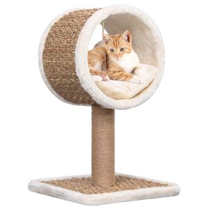 vidaXL &Aacute;rvore p/ gatos c/ t&uacute;nel superior e brinquedo 49cm erva marinha