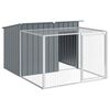 vidaXL Casota para c&atilde;es com corredor antracite 153x194x110 cm a&ccedil;o galvanizado