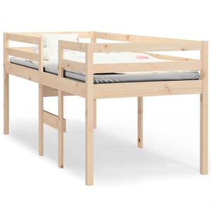 vidaXL Cama alta 90x200 cm madeira de pinho maci&ccedil;a