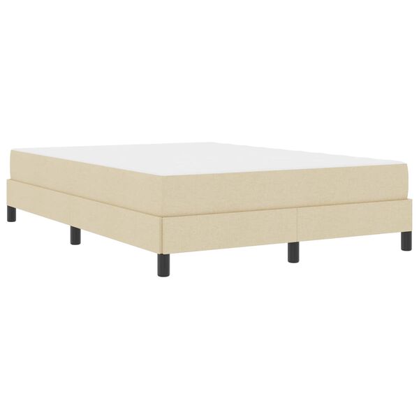 vidaXL Cama Box com colch&atilde;o Creme 140 x 200 cm tecido