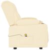 vidaXL Poltrona massagens 2 lug. reclin&aacute;vel sup. copo couro art. creme