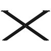vidaXL P&eacute;s para mesa de centro em formato de X, 2 pe&ccedil;as, preto, 70x (42-43) cm, a&ccedil;o