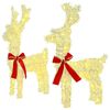 vidaXL Rena de Natal 3D LOVIISA 2 unid. 80 LED Branco quente