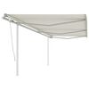 vidaXL Toldo retr&aacute;til manual com postes 6x3 m cor creme