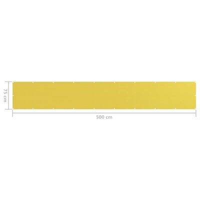 vidaXL Tela de varanda 75x500 cm PEAD cor amarelo