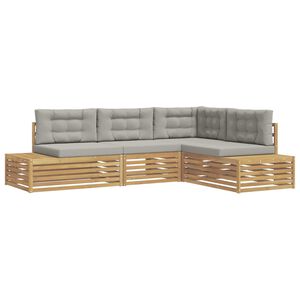 vidaXL 4 Pe&ccedil;a Conjunto de Sof&aacute;s para Exterior Poli&eacute;ster Branco