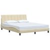 vidaXL Estrutura de cama sem colch&atilde;o Hanko 160x200 cm tecido cor creme