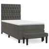 vidaXL Cama com molas/colch&atilde;o 100x200 cm veludo cinza-escuro