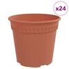 vidaXL Vaso Redondo para Flores 24 pcs Vermelho Tijolo &Oslash; 19 x 16 cm