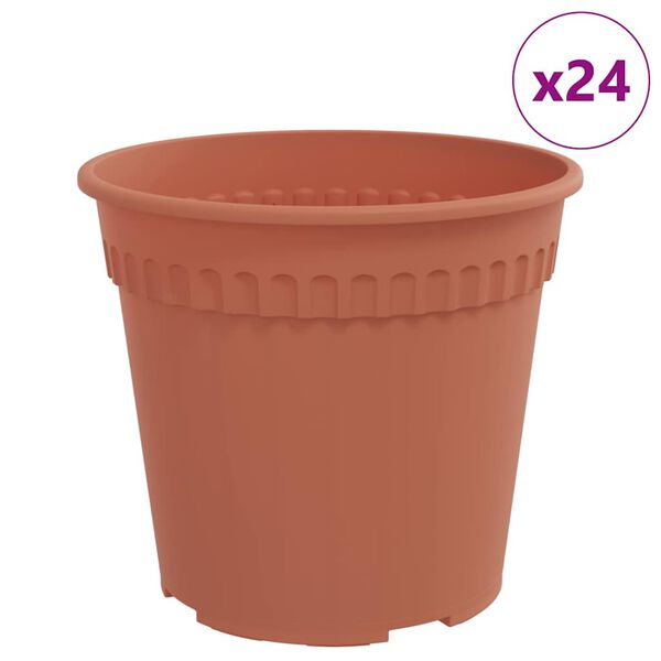 vidaXL Vaso Redondo para Flores 24 pcs Vermelho Tijolo &Oslash; 19 x 16 cm
