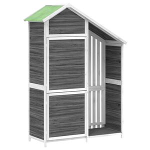vidaXL Abrigo p/ ferramentas jardim 120x53,5x170 cm pinho maci&ccedil;o cinza