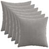 vidaXL Capa almofada 6 pcs HEERLEN Cinzento-claro 45 x 45 cm cord&atilde;o