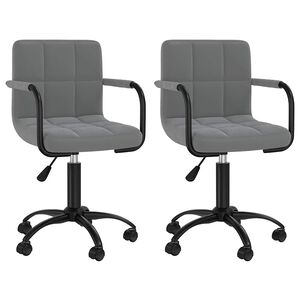 vidaXL Cadeiras de jantar girat&oacute;rias 2 pcs veludo cinzento-escuro