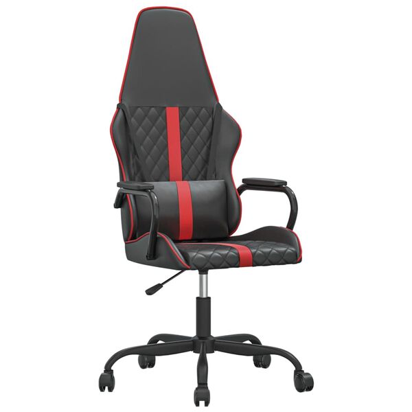 vidaXL Cadeira de gaming couro artificial preto e vermelho