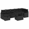 vidaXL Conjunto de Sof&aacute; de Jardim 8 unid. Preto Rattan Sint&eacute;tico