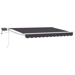 vidaXL Toldo retr&aacute;til manual com LEDs Antracite e Branco 3,5 x 2 m