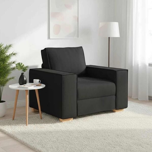 vidaXL Sof&aacute;-cadeira Preto 100x78x84 cm Tecido